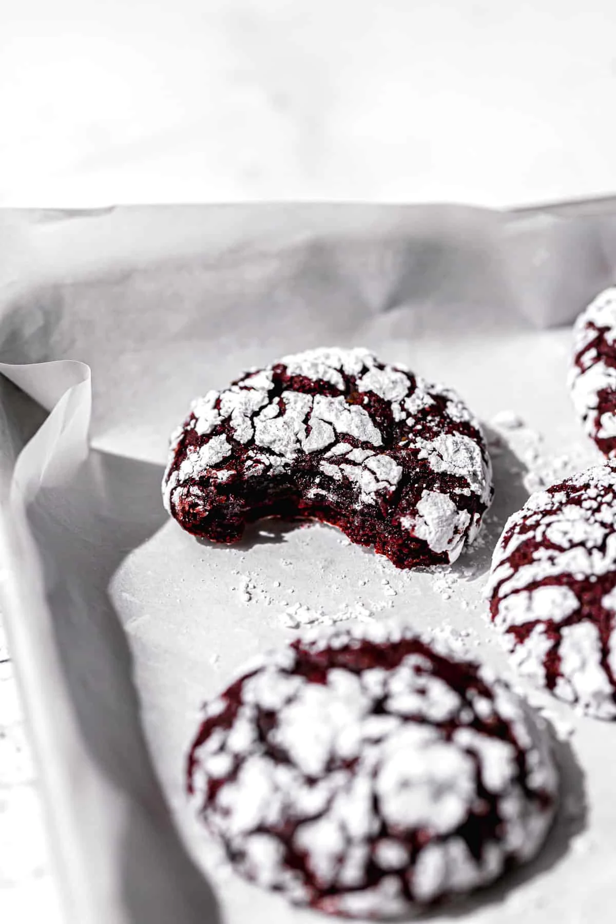 Red Velvet Crinkle Cookies