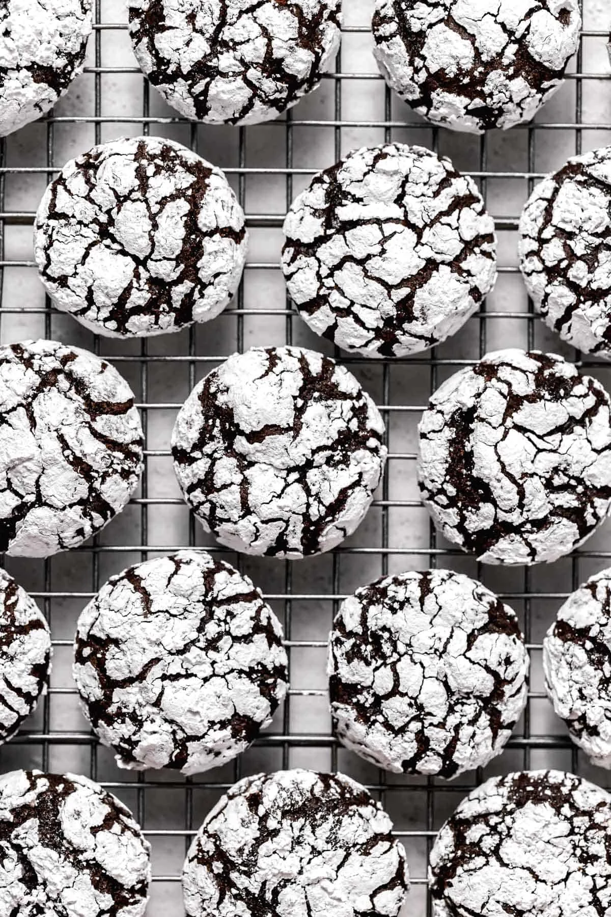 Chocolate Peppermint Crinkle Cookies