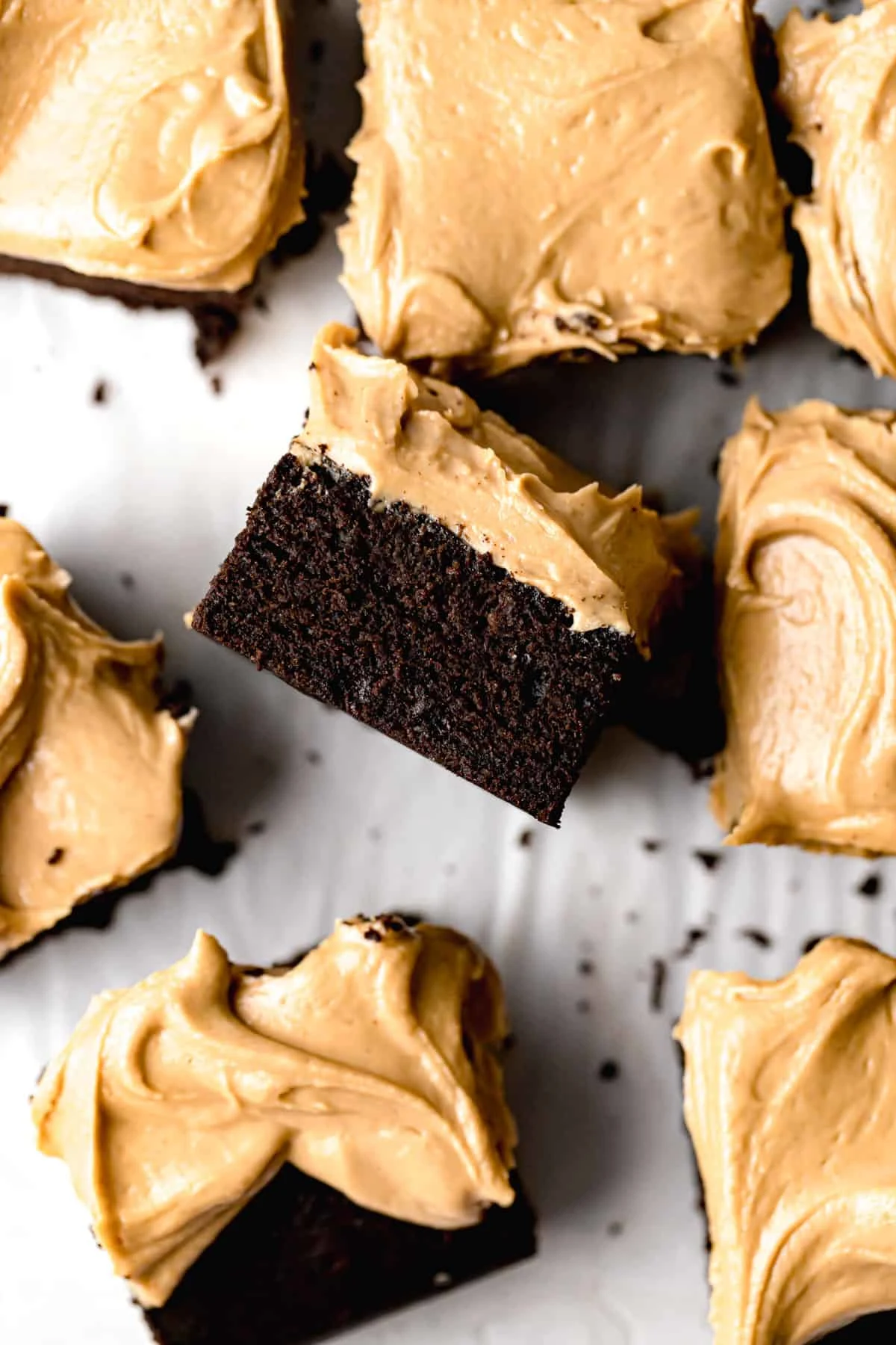 Chocolate Snack Cake with Peanut Butter Frosting