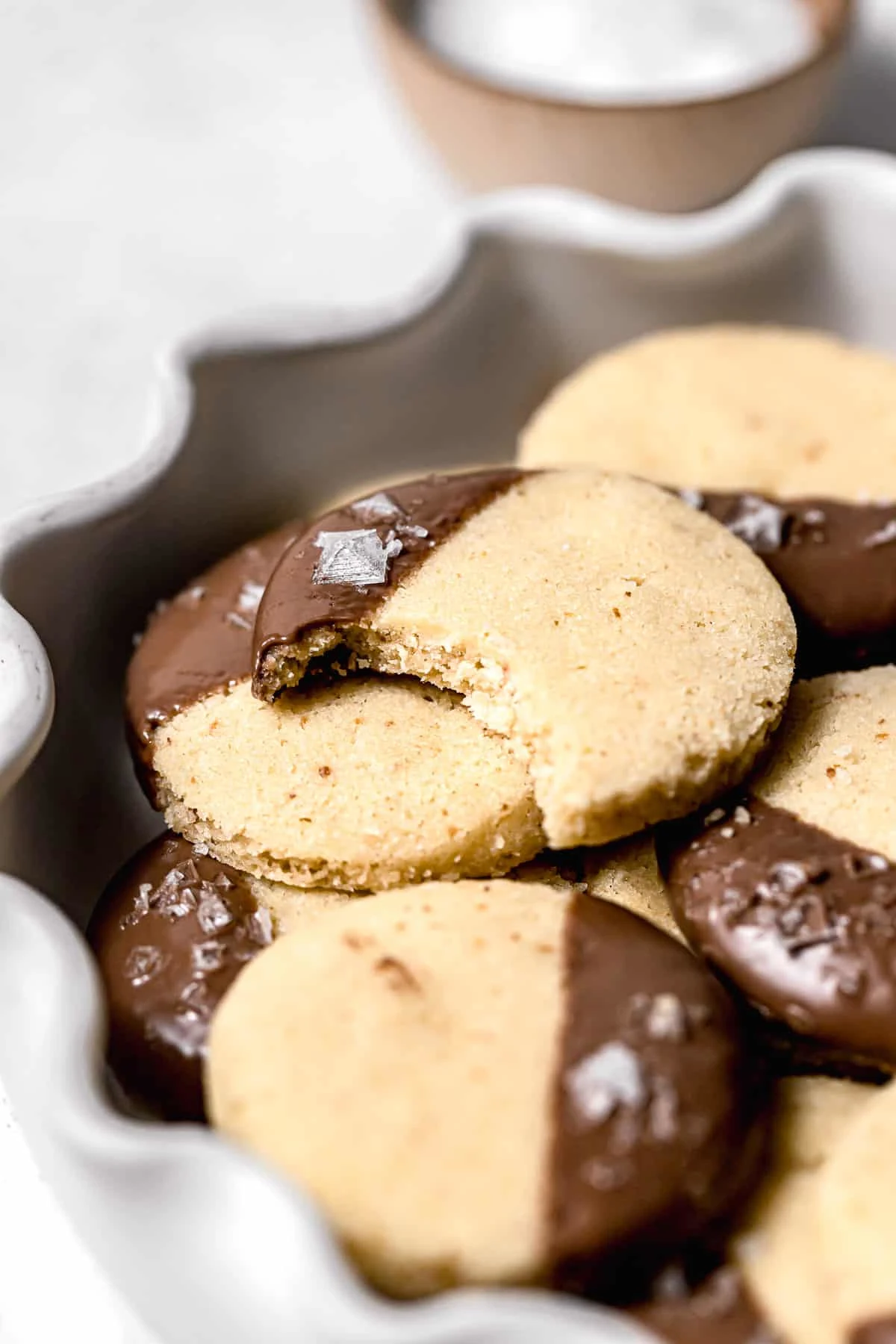 Chocolate Dipped Brown Butter Shortbread Cookies