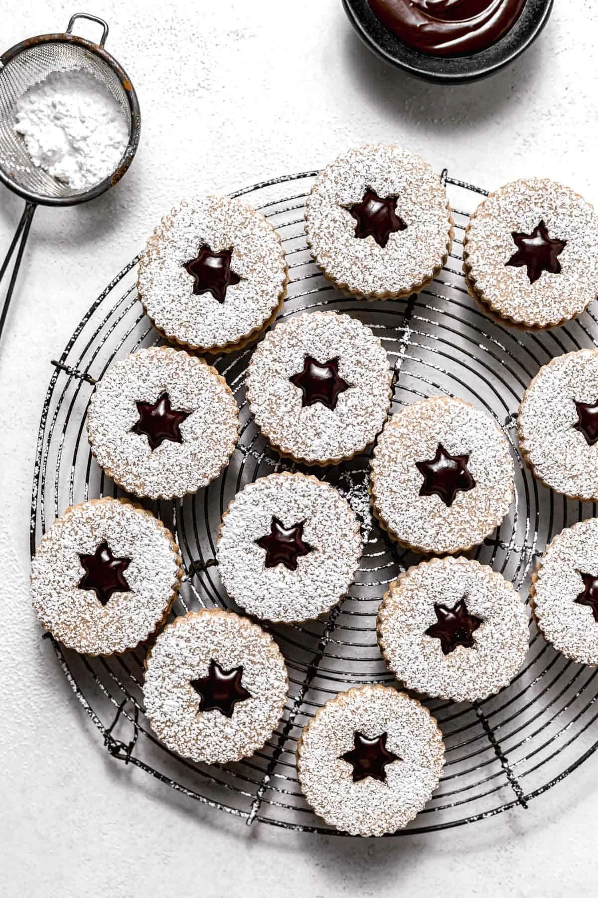 Chocolate Chai Linzer Cookies