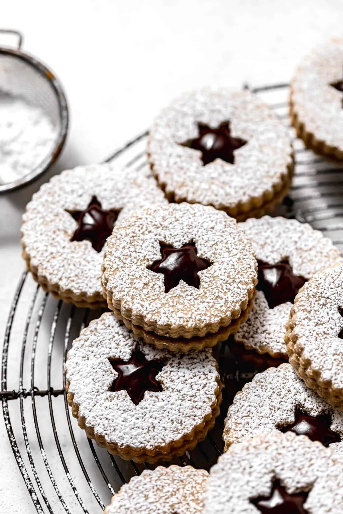 Chocolate Chai Linzer Cookies