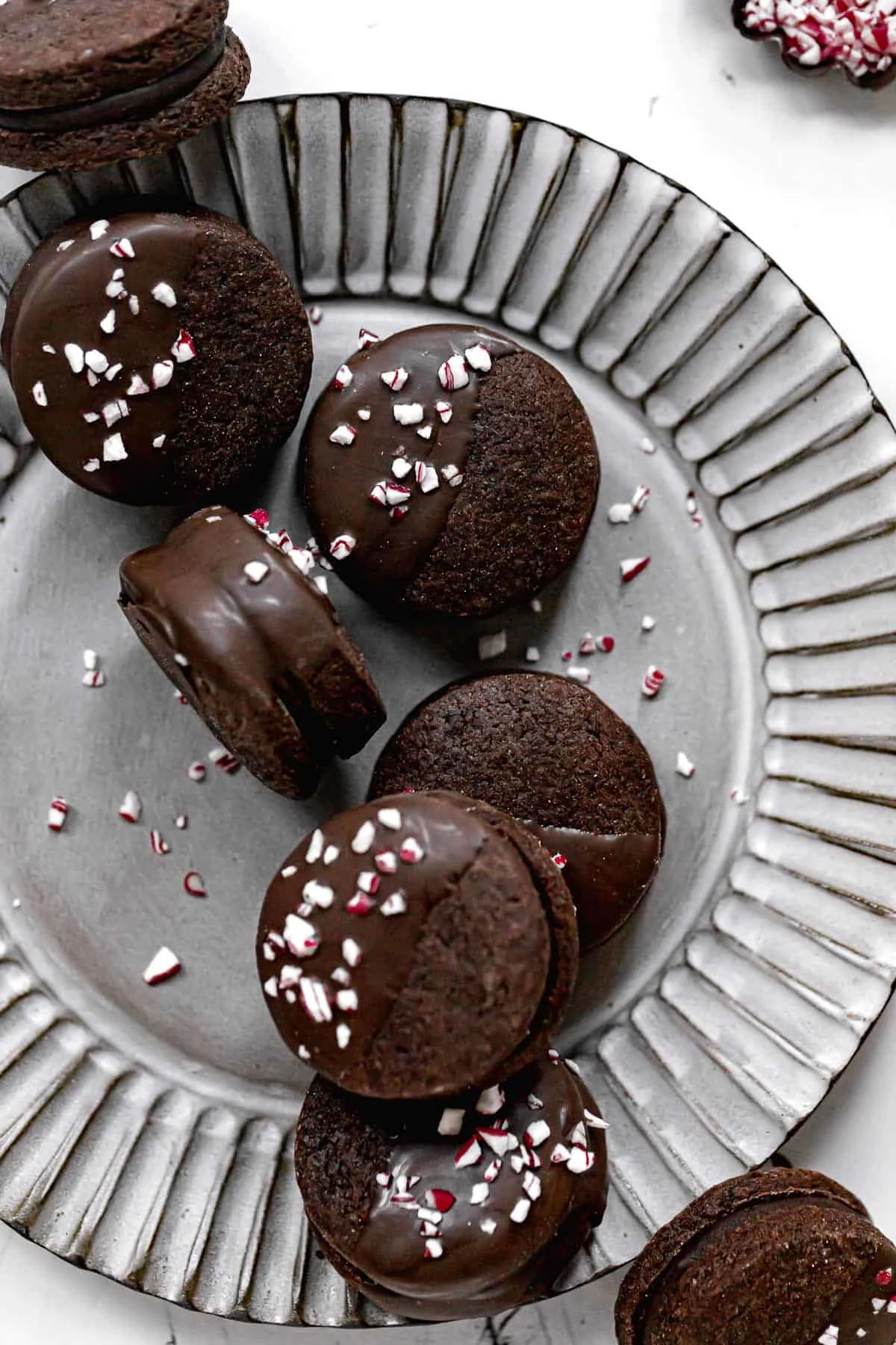 Chocolate Peppermint Sable Cookies