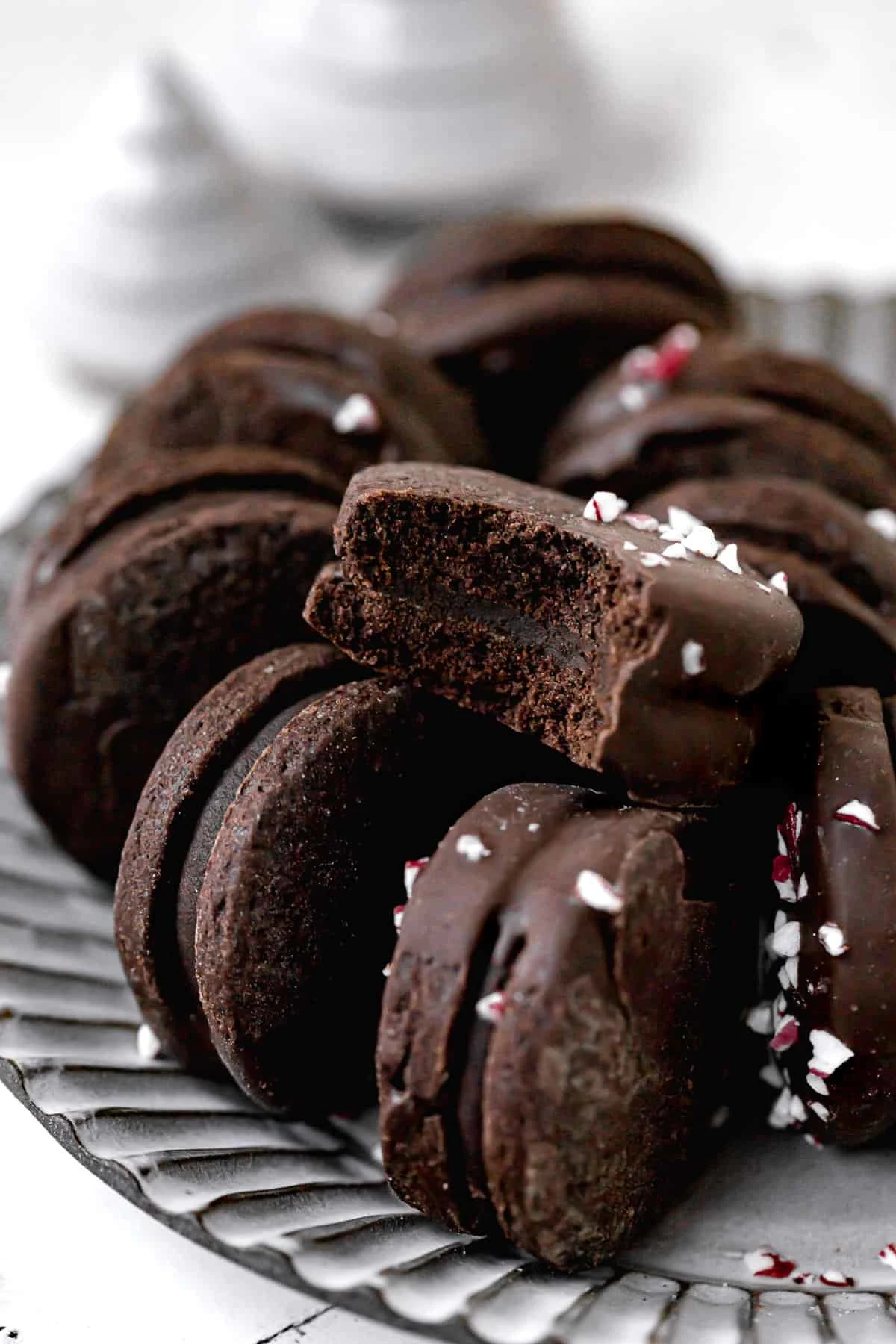 Chocolate Peppermint Sable Cookies
