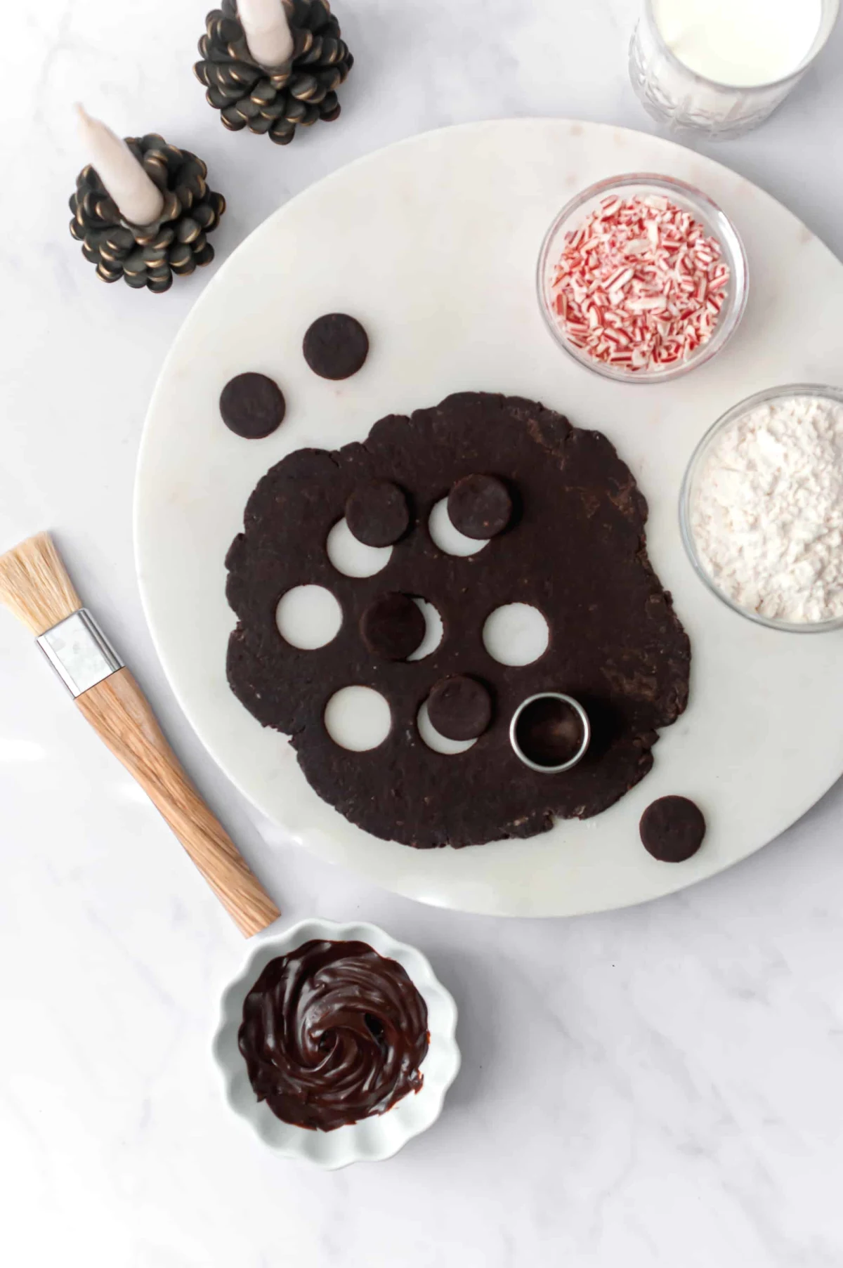Chocolate Peppermint Sable Cookies