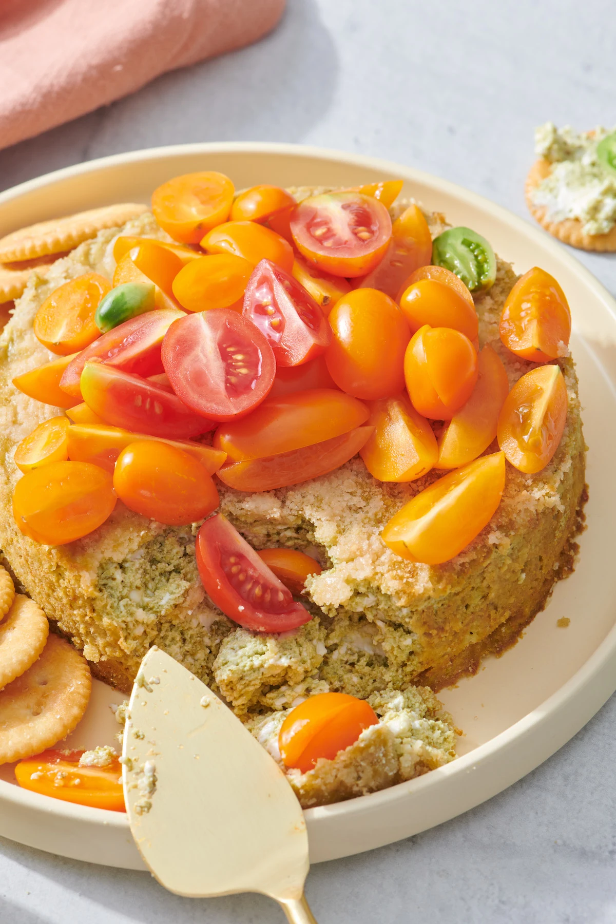 Savory Basil Pesto Cheesecake Dip
