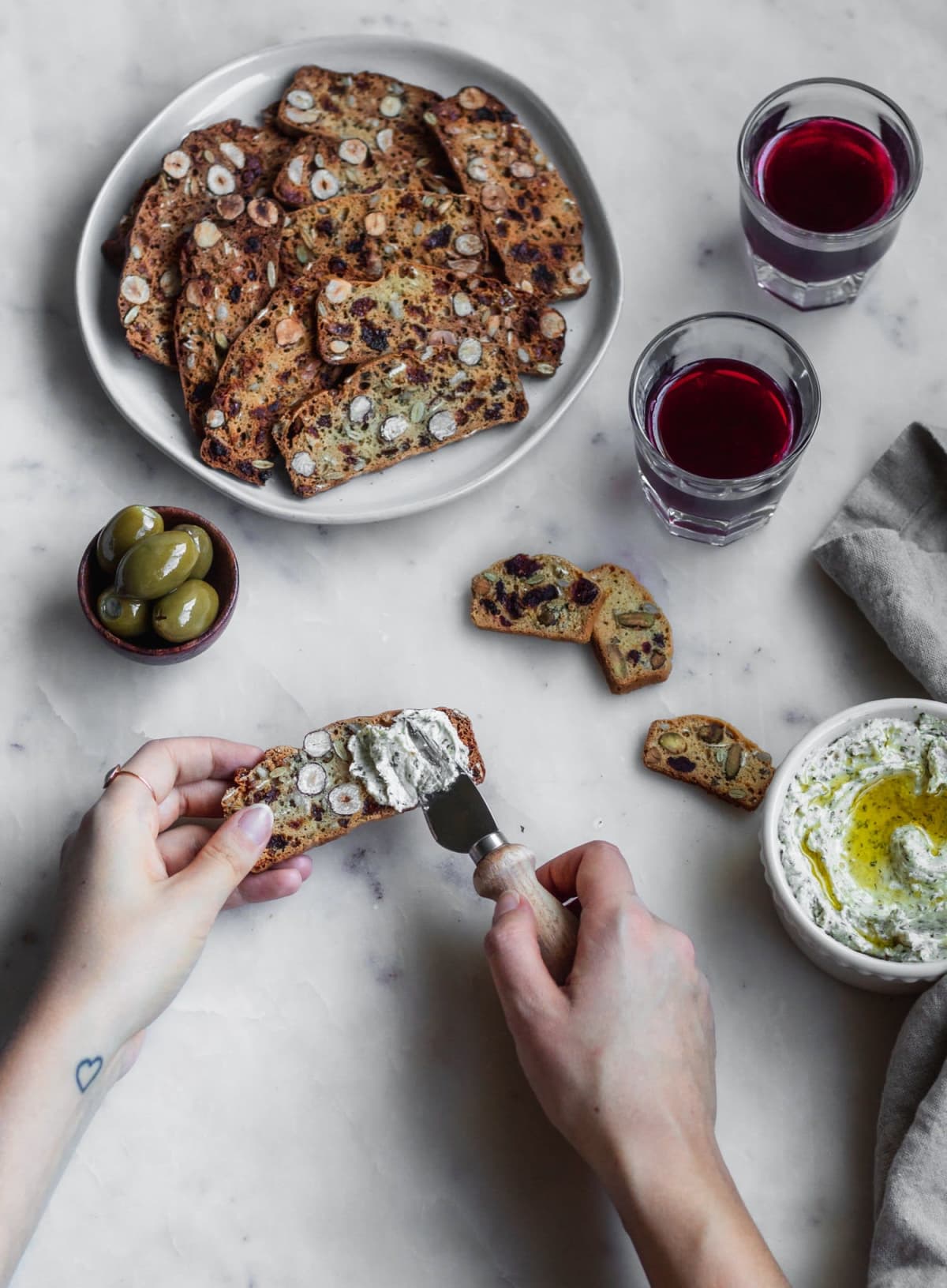 Homemade Fruit And Nut Crisps + Za’Atar Whipped Feta