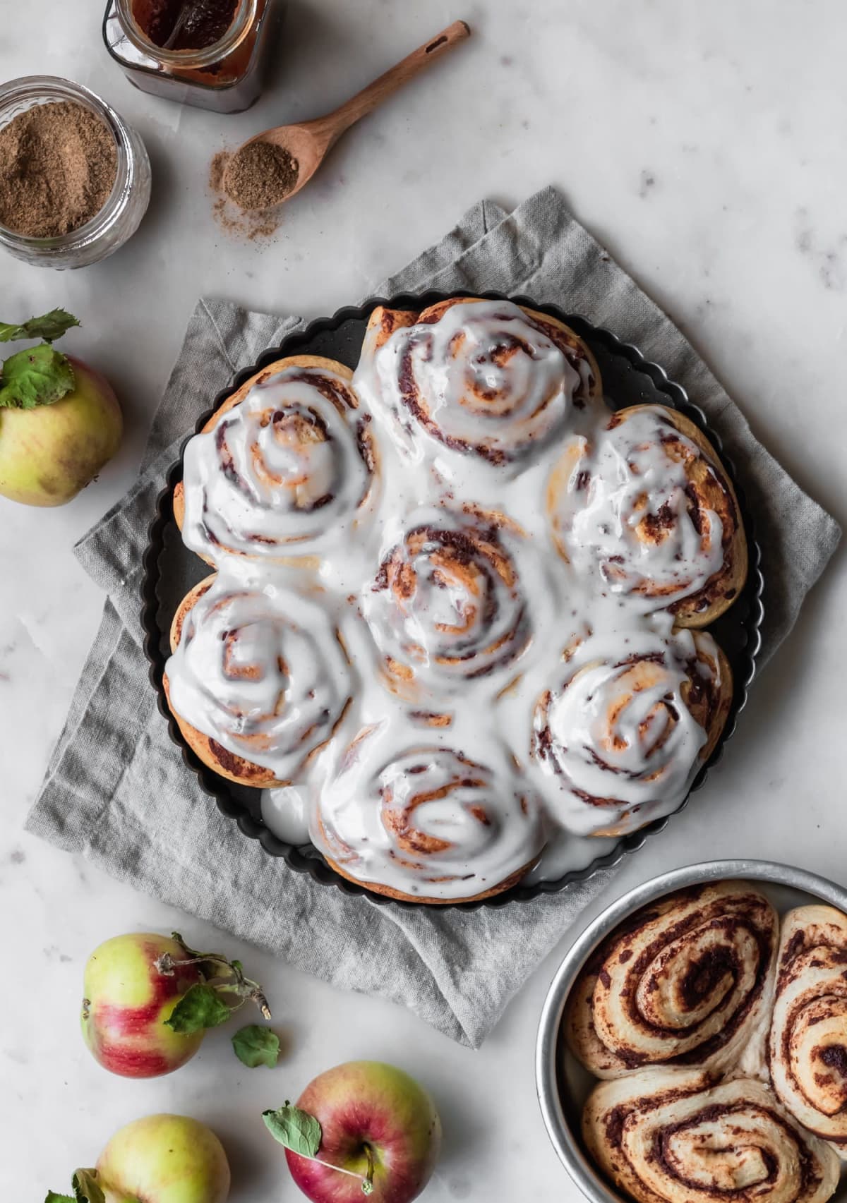Apple Butter Cinnamon Rolls With Brown Butter Frosting