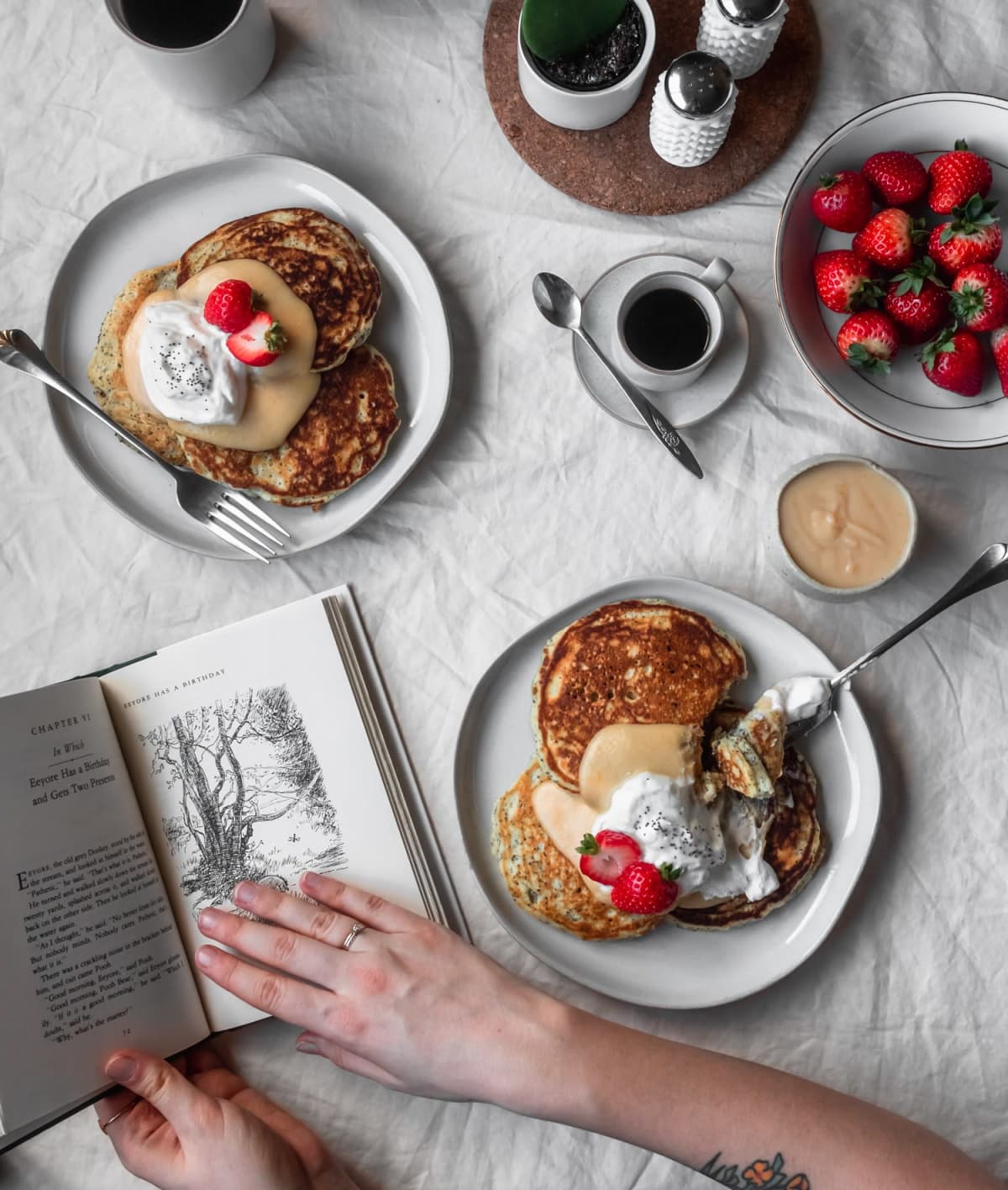 Poppy Seed Pancakes + Blood Orange Curd