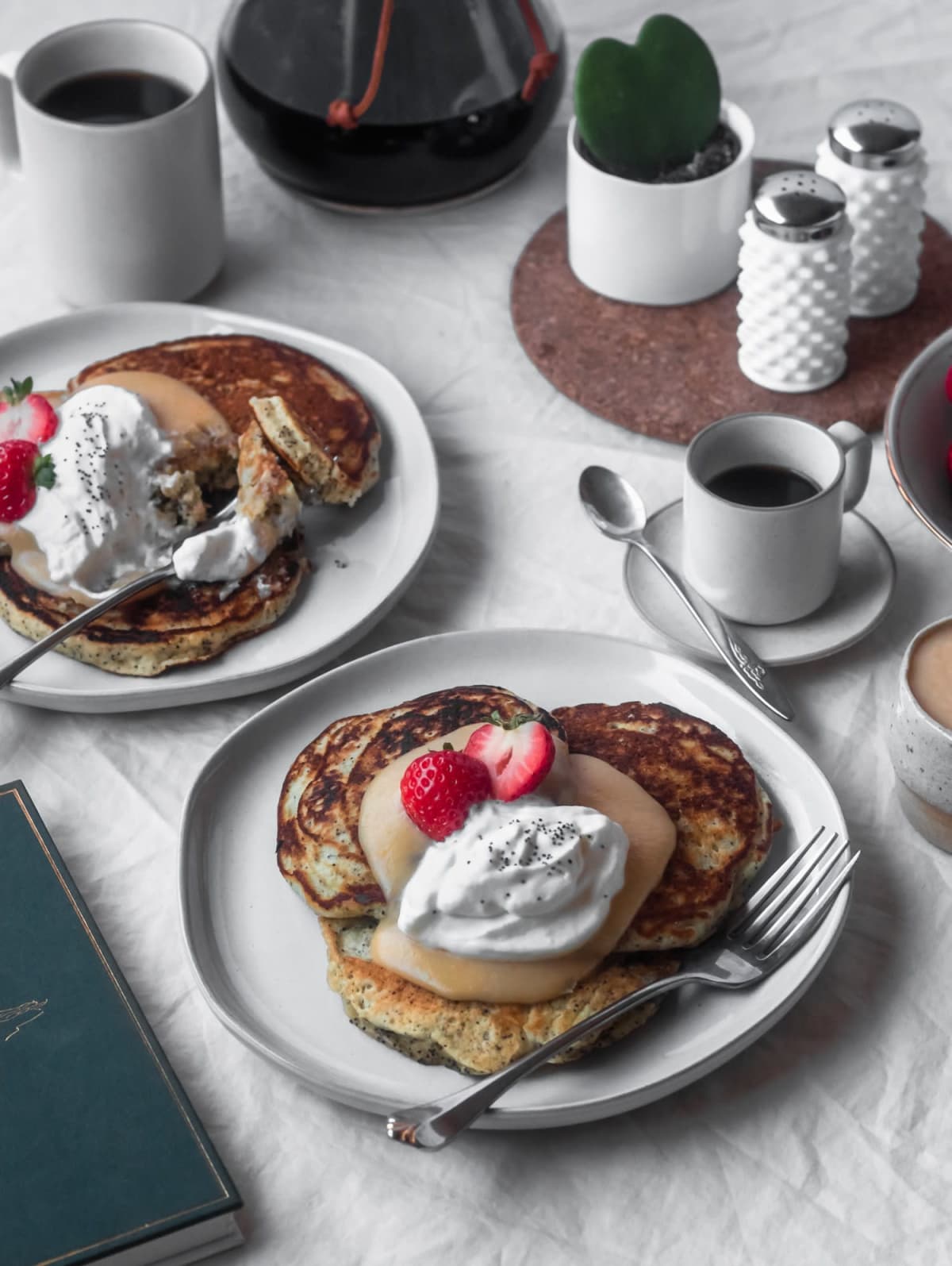 Poppy Seed Pancakes + Blood Orange Curd