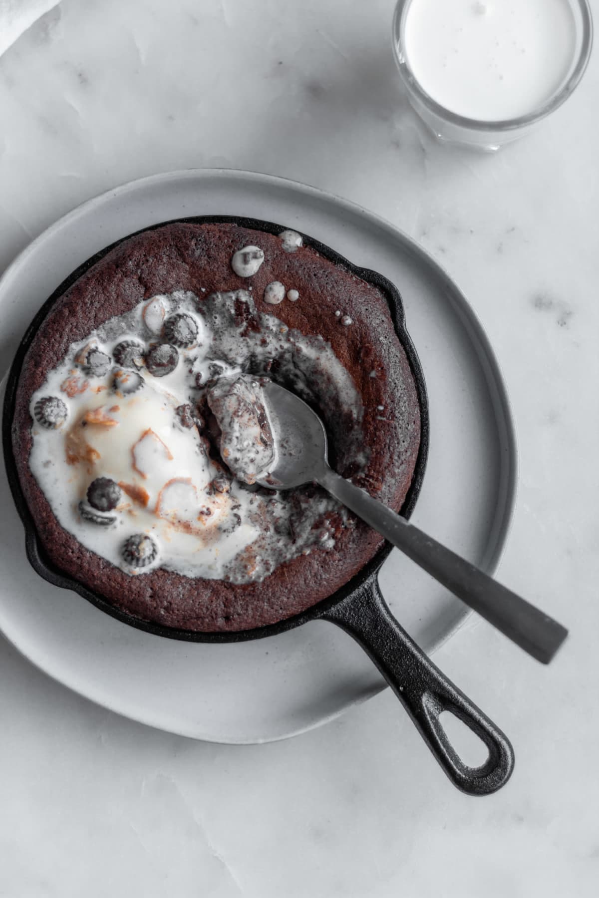 Chocolate Peanut Butter Lava Cake Skillets