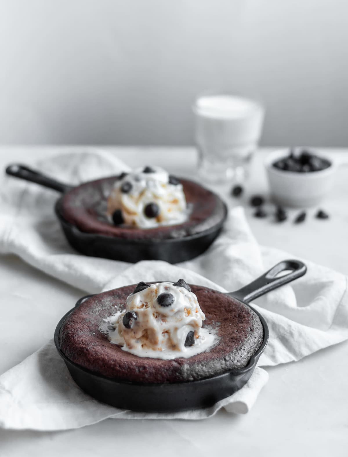 Chocolate Peanut Butter Lava Cake Skillets