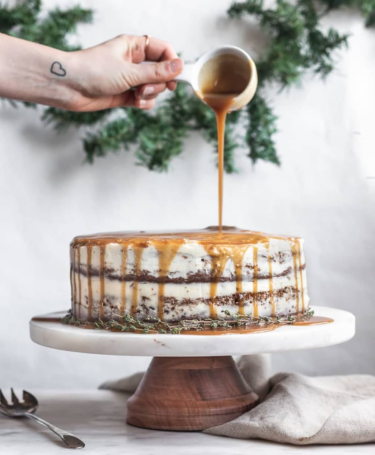 Gingerbread Cake With Orange Buttercream And Bourbon Caramel