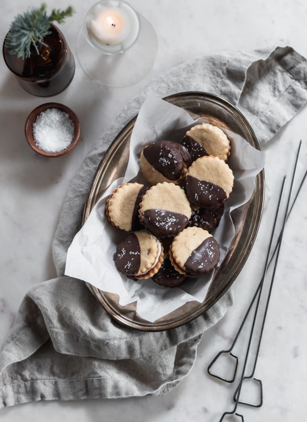 S’Mores Sandwich Cookies With Salted Caramel