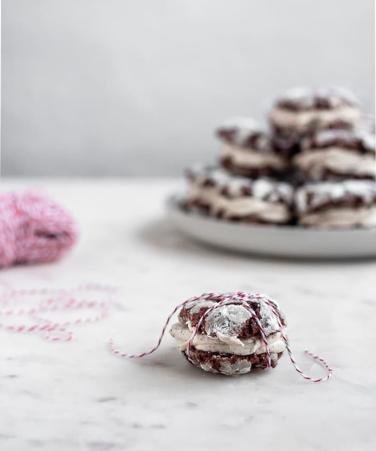 Mocha Crinkle Cookie Sandwiches With Hazelnut-Mascarpone Filling