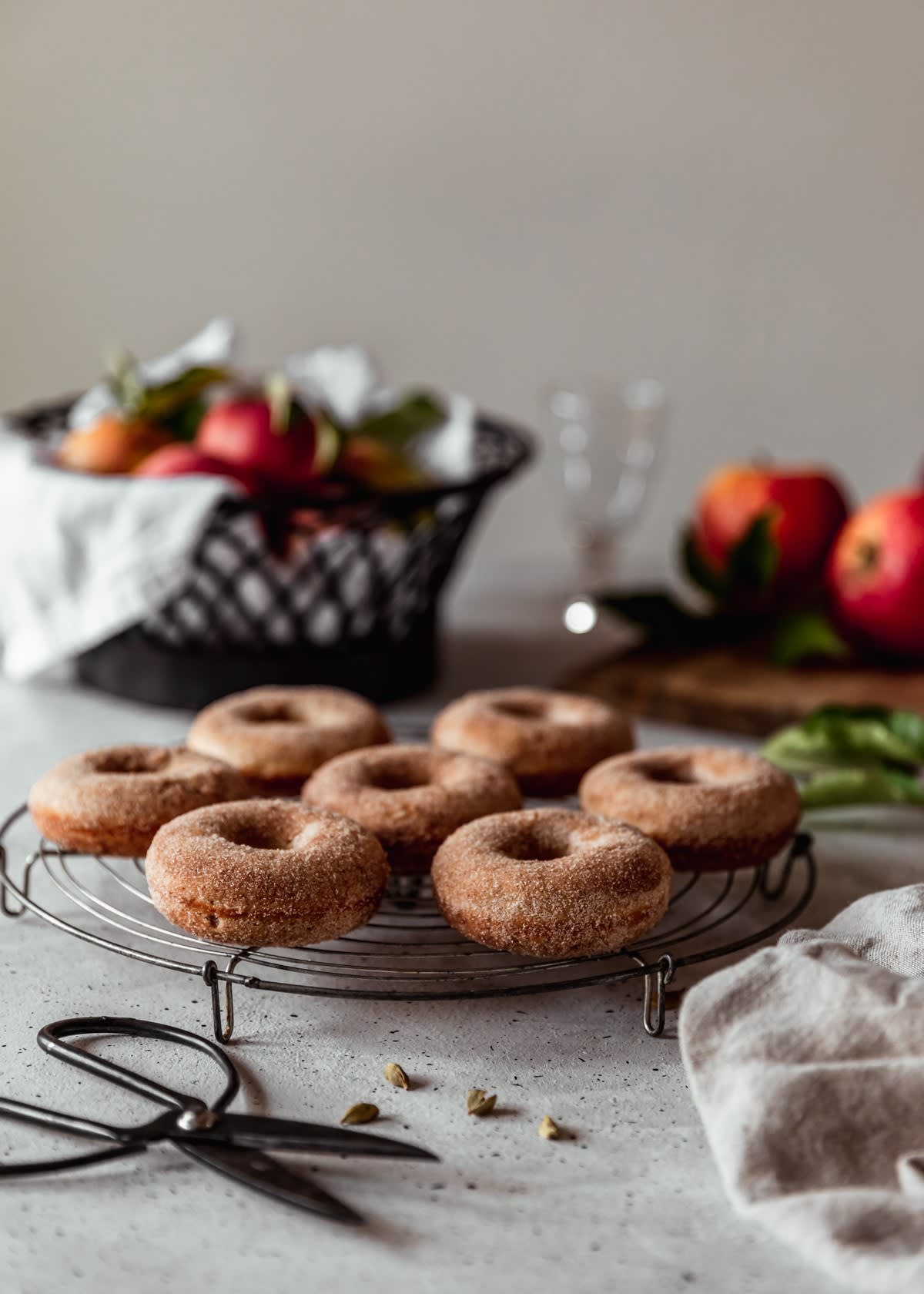 Baked Apple Cider Donuts With Cardamom Sugar