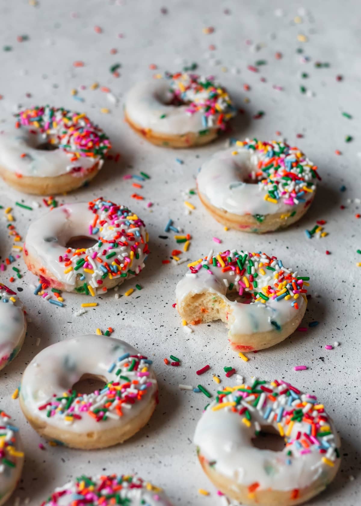 Birthday Cake Donuts With Vanilla Glaze