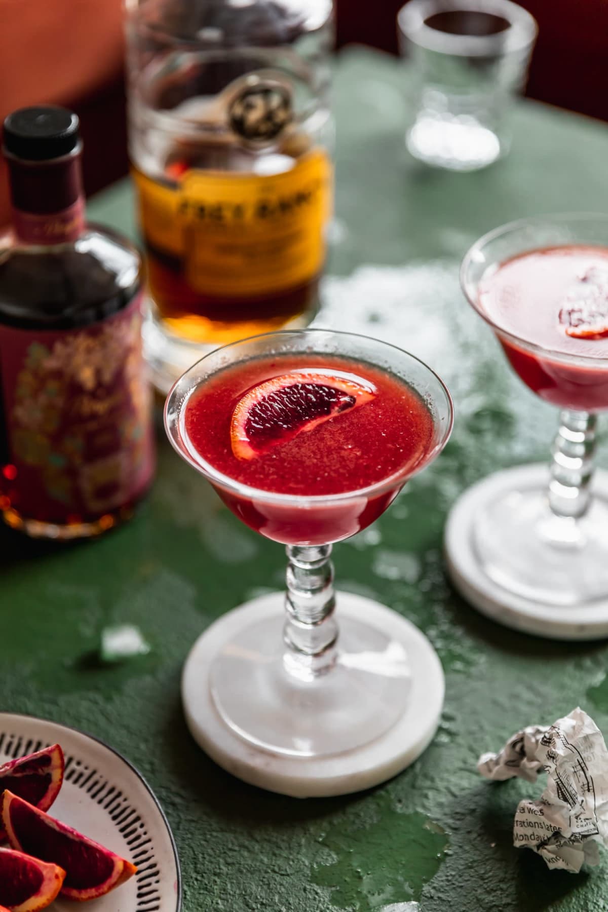 Blood Orange Bourbon Aperol Cocktail (A.K.A. The Crumpled Receipt)