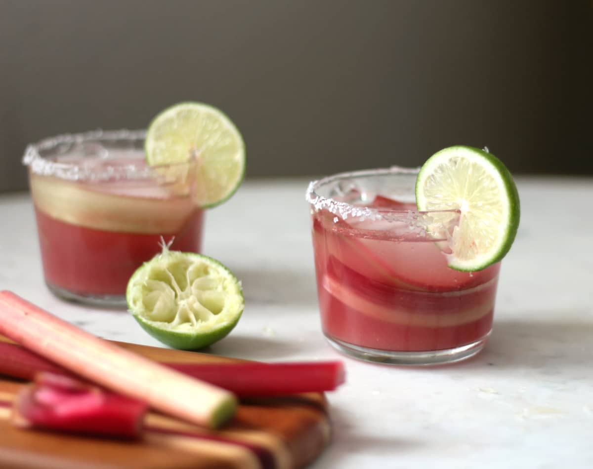 Watermelon-Rhubarb Margaritas