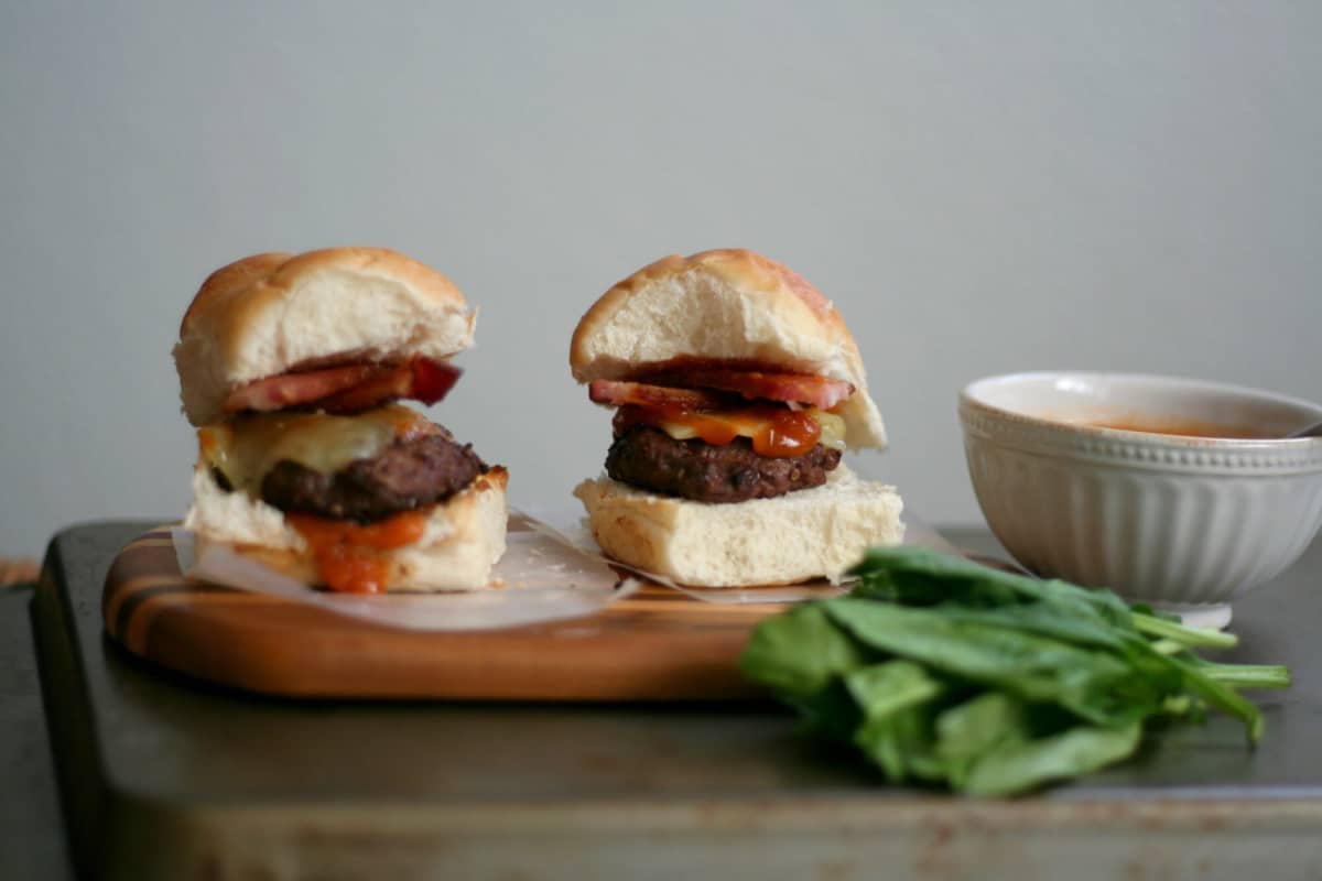 Beef Sliders With White Cheddar + Bacon