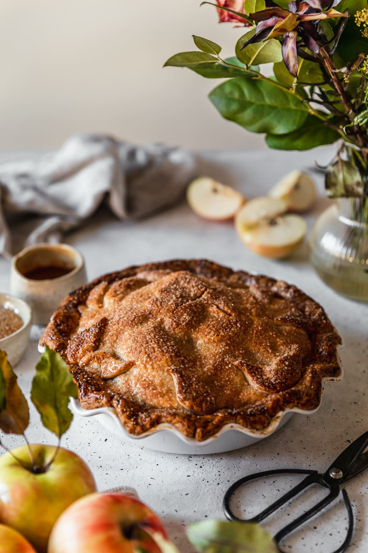 Caramel Apple Pie With Brown Butter Crust
