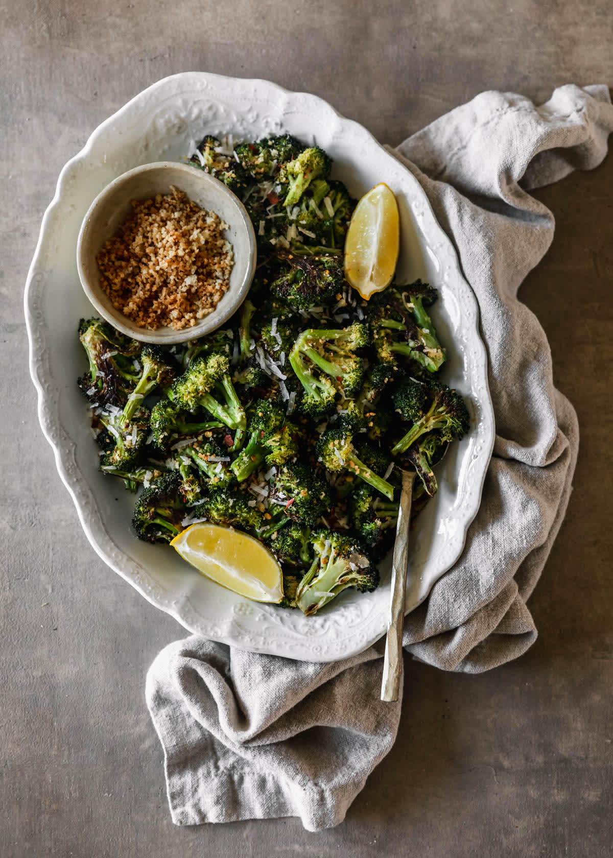 Charred Broccoli With Breadcrumbs & Pecorino