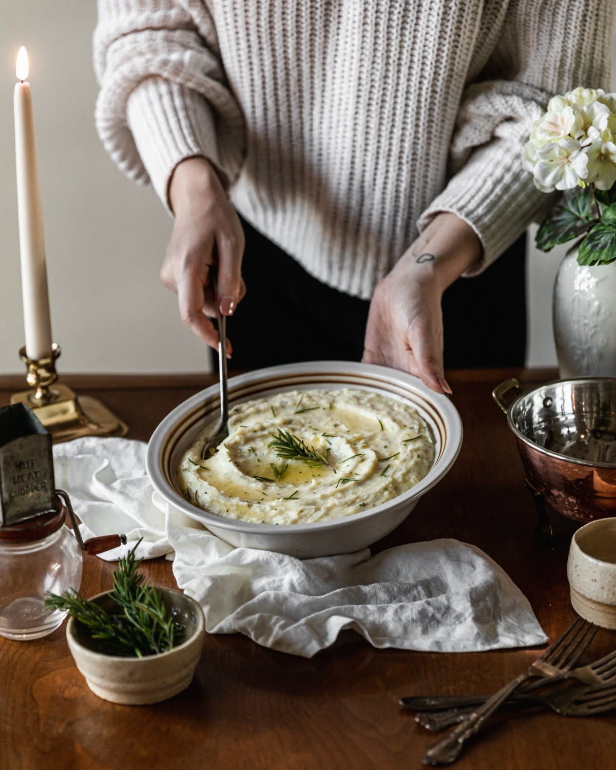 Cheddar Mashed Potatoes With Rosemary