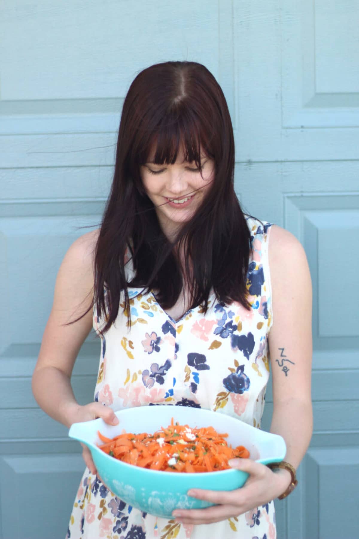 Carrot Salad With Pistachios + Queso Fresco + Shallot Dressing