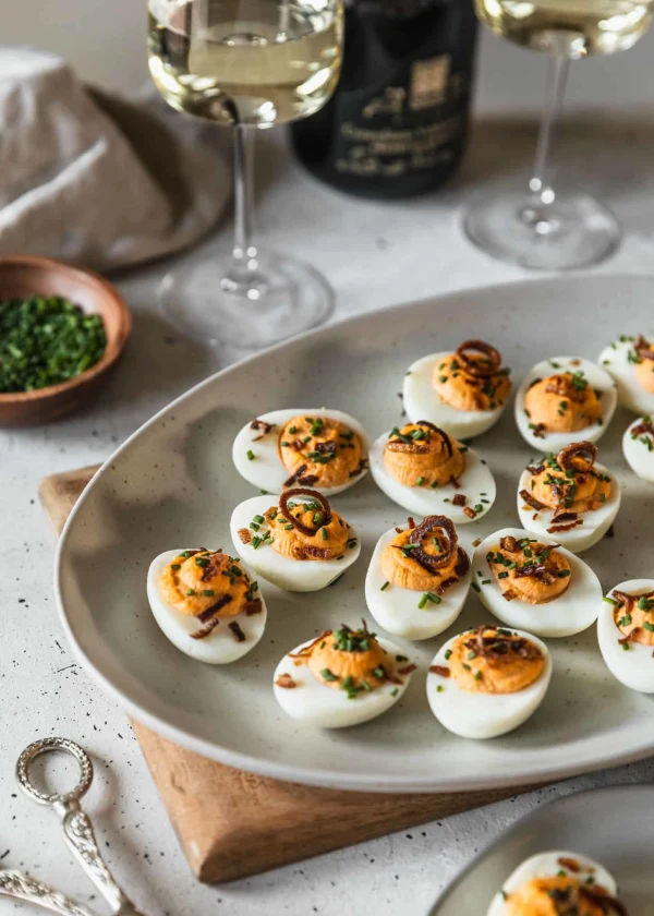 Spicy Deviled Eggs With Crispy Shallots cover