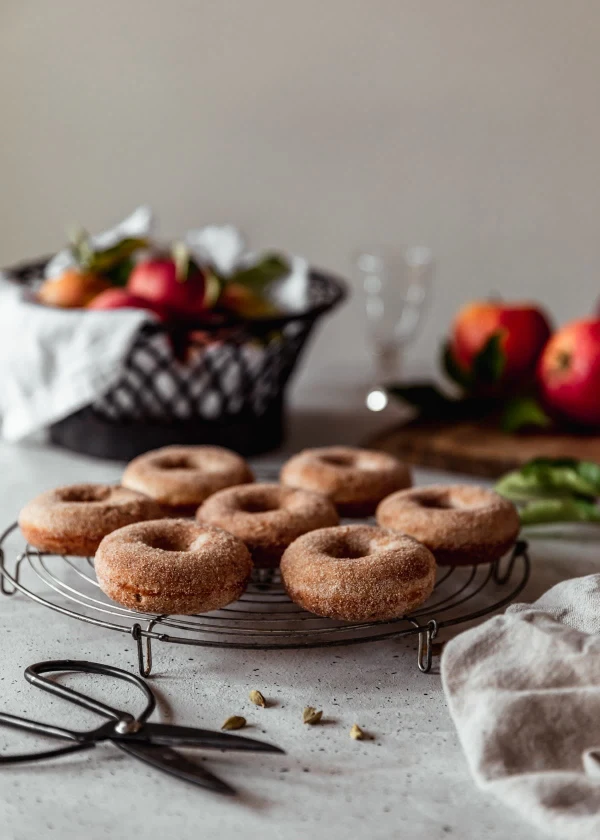 Baked Apple Cider Donuts With Cardamom Sugar cover