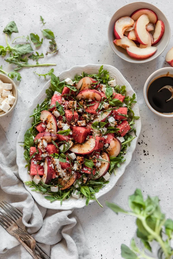 Watermelon Salad With Feta & Nectarines cover