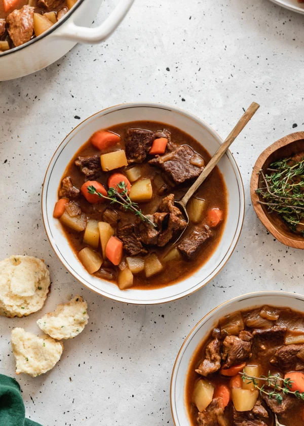 Irish Beef Stew + Cheddar Chive Biscuits cover