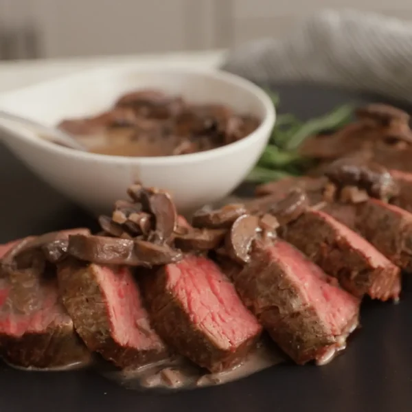 Chateaubriand Steaks with Mushroom Red Wine Sauce cover