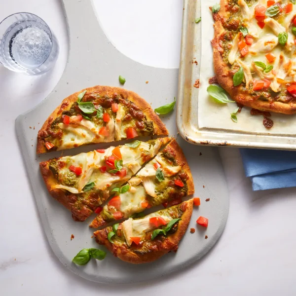 Chicken Pesto Naan Pizzas cover