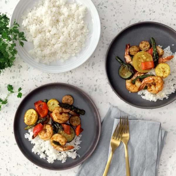 Cajun Shrimp, Sausage, and Vegetable Sheet Pan cover