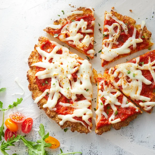 Cheesy Gluten-Free Cauliflower Crust Pizzas cover