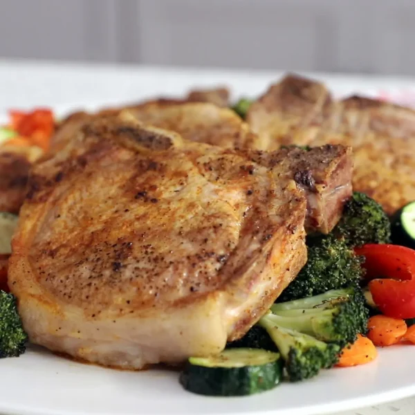 Easy Pork Chops with Roasted Vegetables cover