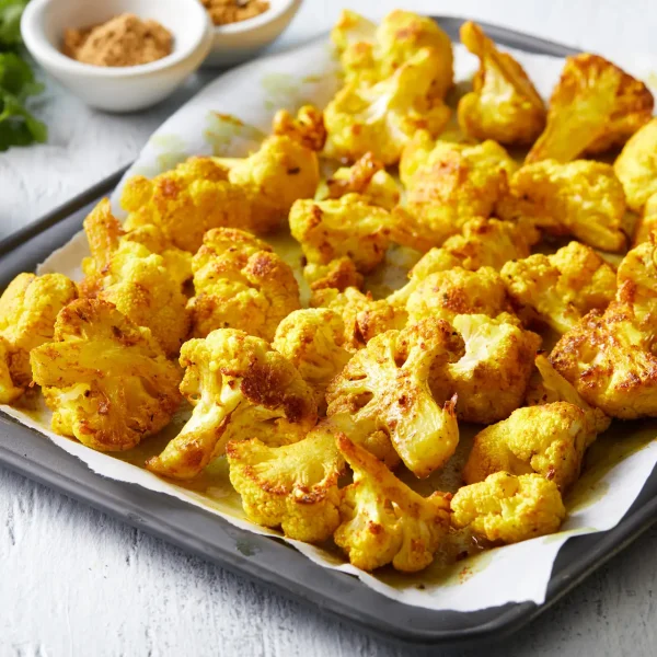 Curry Coconut Oil Roasted Cauliflower cover