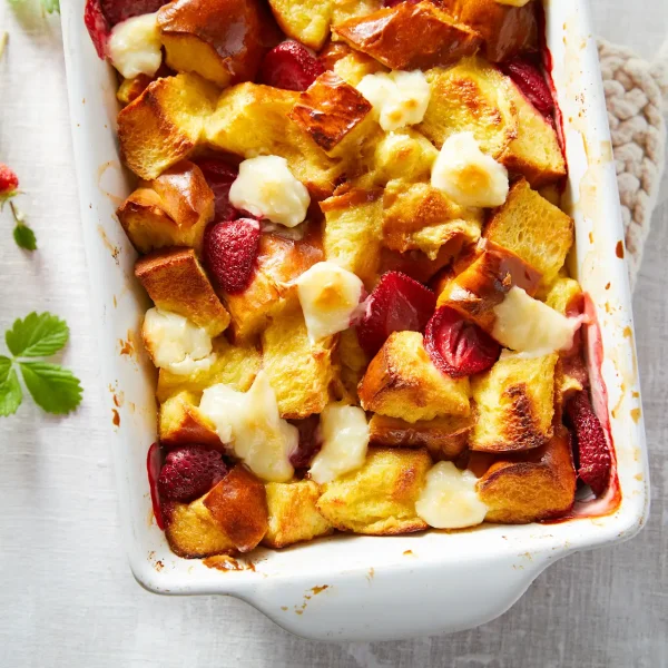 Strawberry Cheesecake Baked French Toast Casserole cover