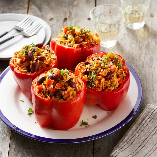 Vegan Red Beans and Rice Stuffed Peppers cover