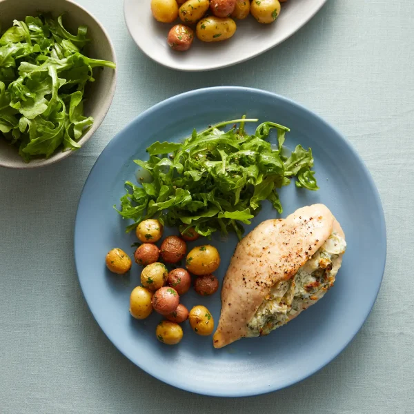 Cheesy Spinach-Artichoke Stuffed Chicken Breasts cover