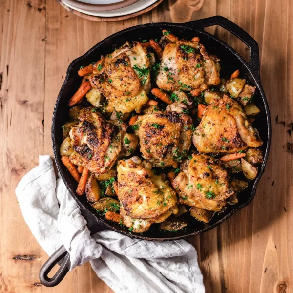 Cast-Iron Skillet Chicken and Vegetables Dinner cover
