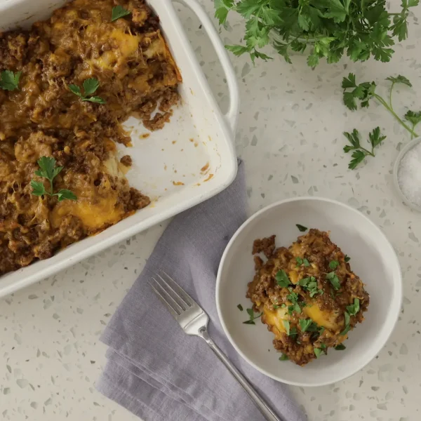 Barbecue Beef and Cheese Casserole cover