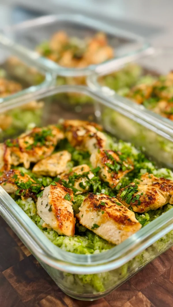 Lemon Garlic Chicken with Broccoli Cheddar Rice cover