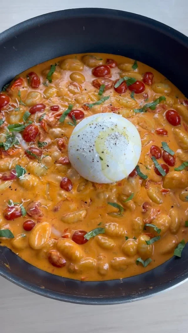 Creamy Tomato Gnocchi with Burrata cover