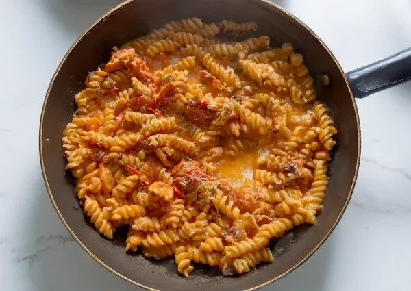 Tomato Cream Rotini with Shrimp cover