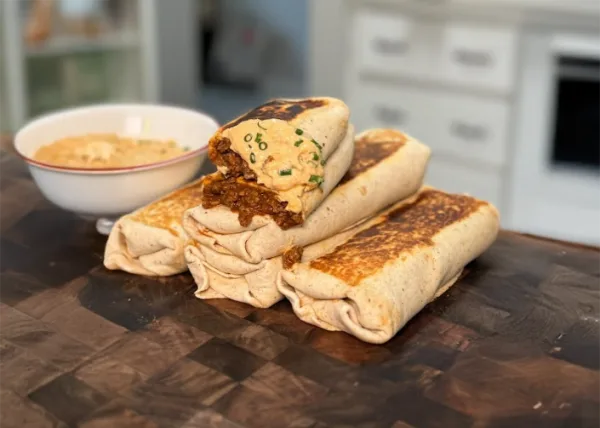 High-Protein Low-Calorie Nacho Cheese Burrito Meal Prep cover