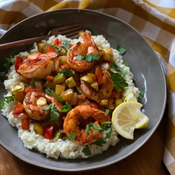 Cajun Shrimp & Cauliflower ‘Grits’ cover