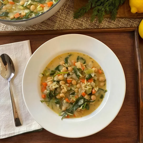 Lemony Chickpea Orzo Soup cover
