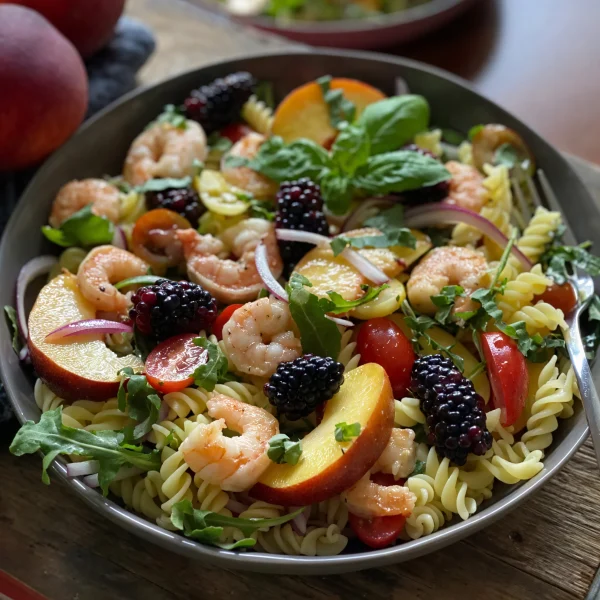 Peach & Shrimp Pasta Salad cover
